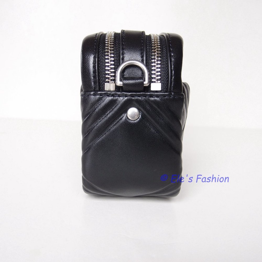 ❤️ NWT Tory Burch Perry Bombe Mini Puffy Leather Crossbody Bag BLACK Authentic - Picture 8 of 14